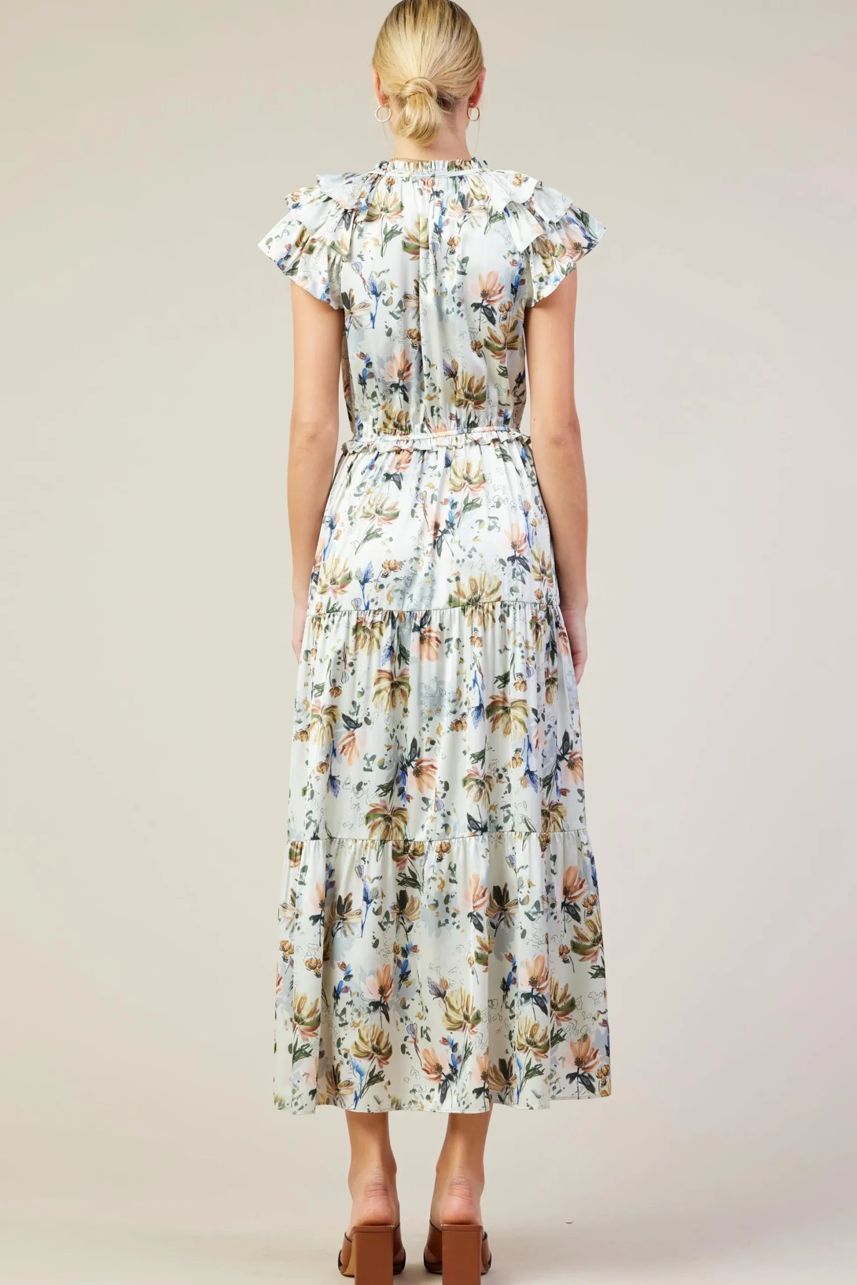 Amani Floral Print Sleeveless Maxi Dress