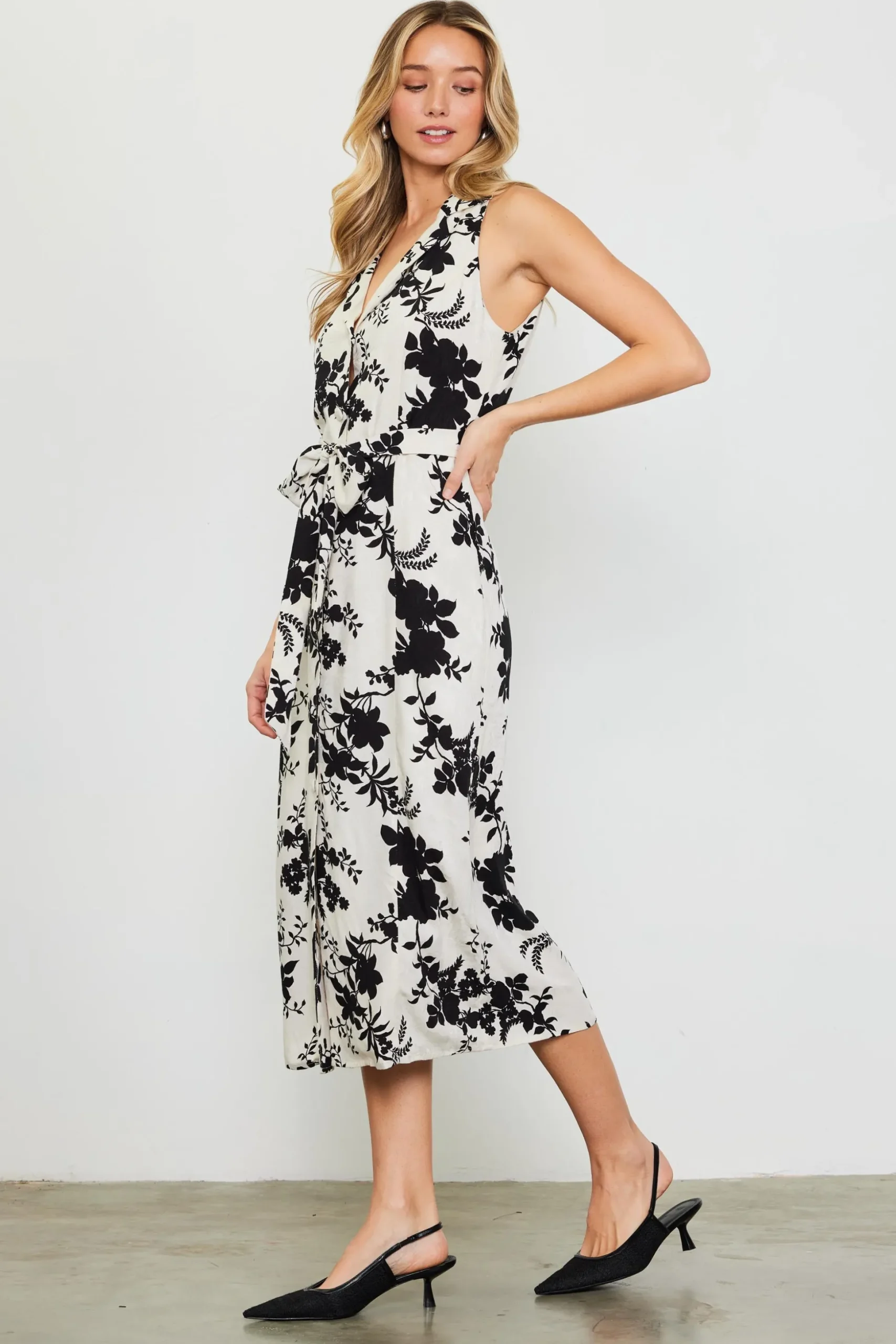 Amaya Jacquard Print Sleeveless Dress