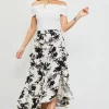 Amaya Jacquard Ruffle Asymmetrical Skirt