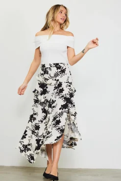 Amaya Jacquard Ruffle Asymmetrical Skirt