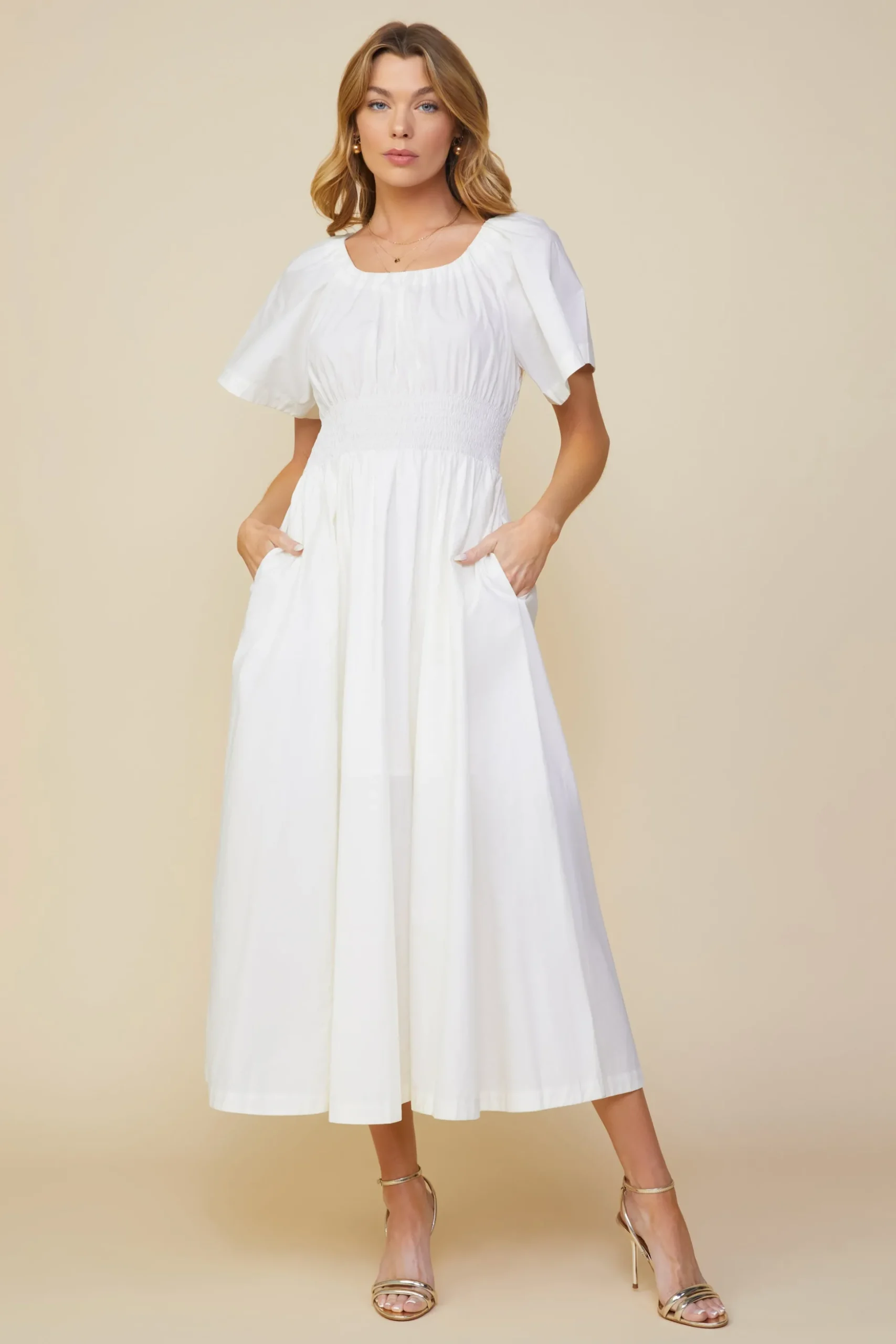 Andrea Poplin Midi Dress