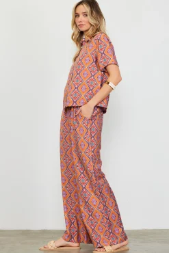Aspen Print Short Sleeve Blouse