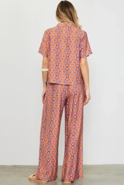 Aspen Print Short Sleeve Blouse