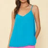 Back Strap Detail Pleated Cami