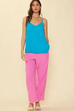 Back Strap Detail Pleated Cami
