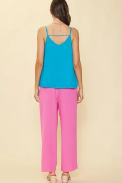 Back Strap Detail Pleated Cami