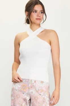 Barbara Crossed Neck Knit Top