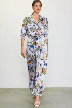 Bianca Floral Print Elastic Waistband Pants