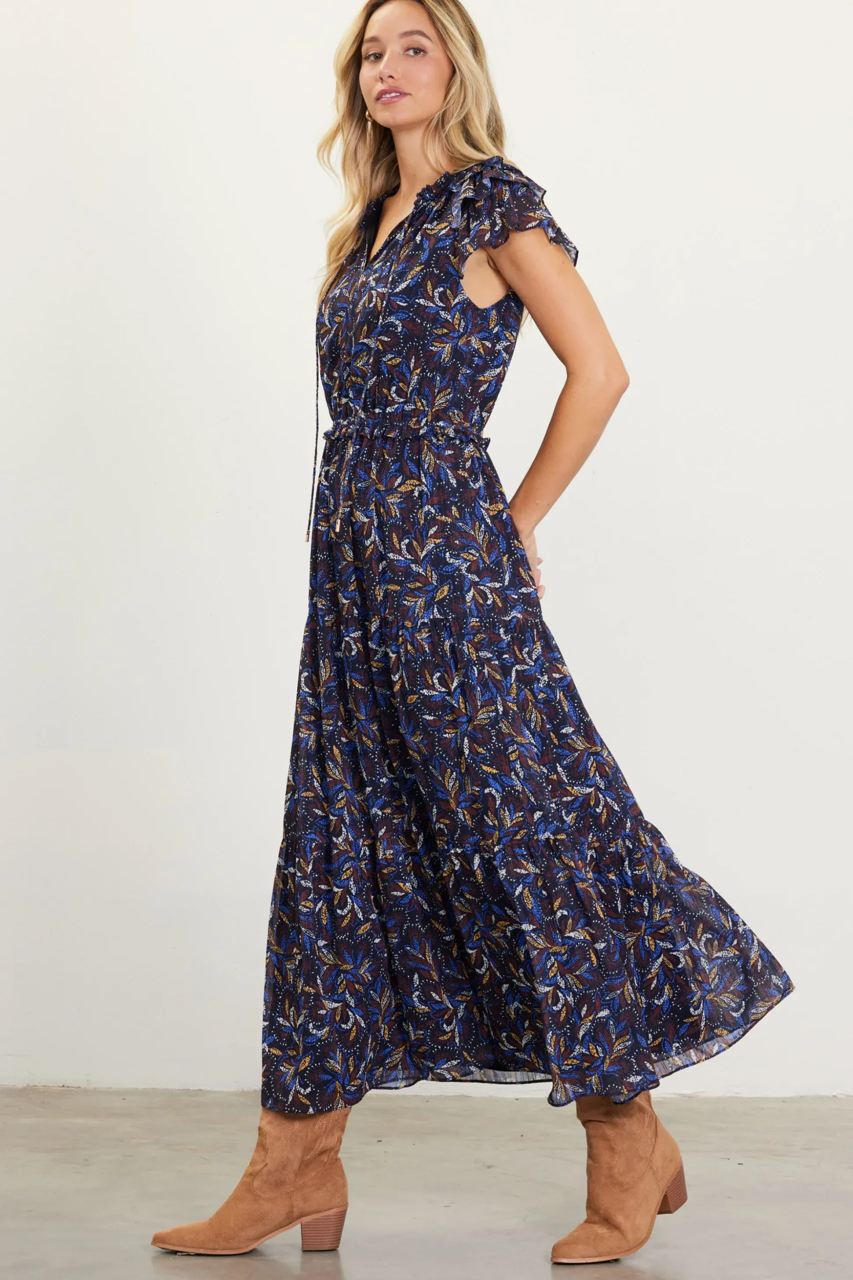 Blake Print Tiered Maxi Dress