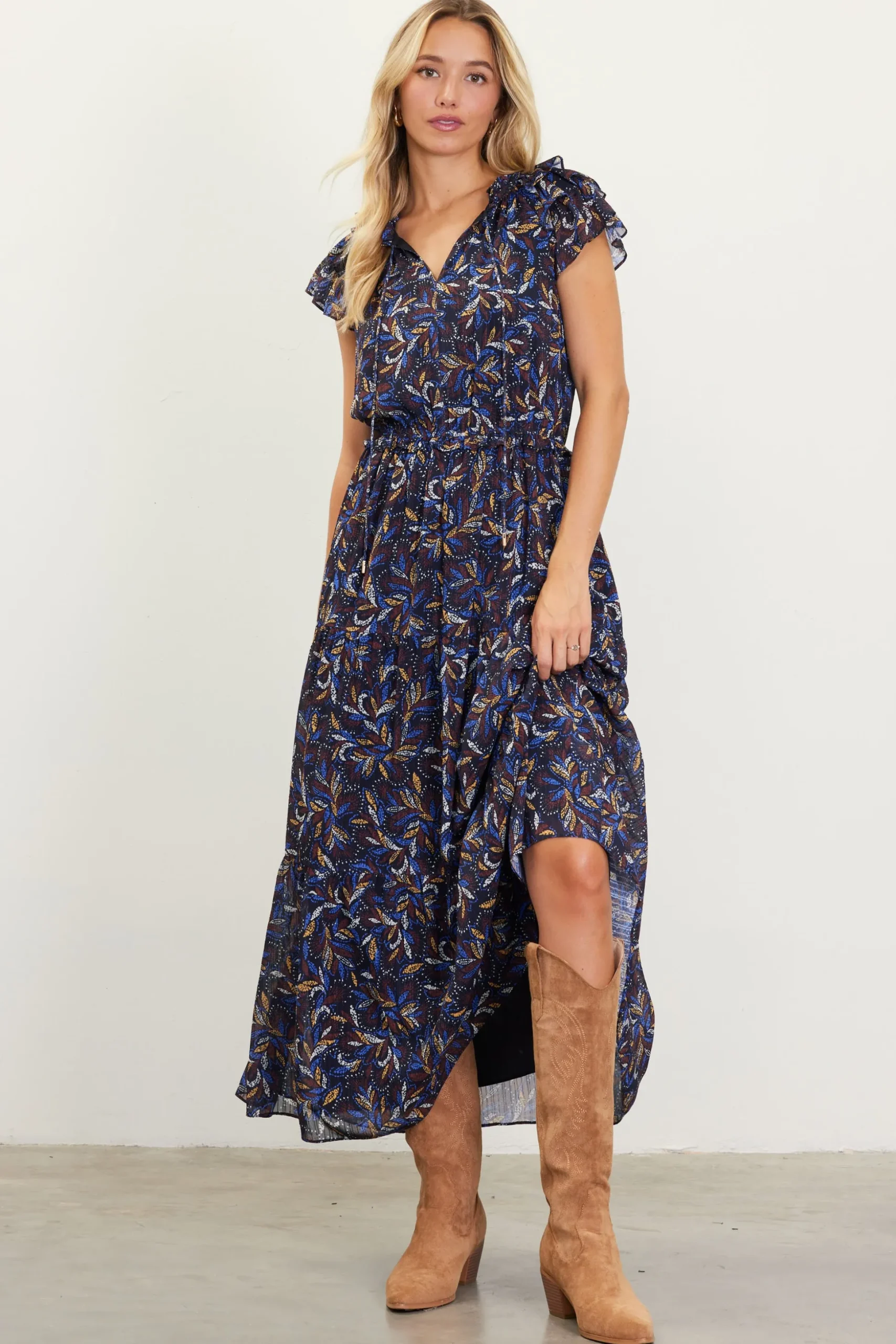 Blake Print Tiered Maxi Dress