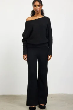 Boatneck Ribbed Knit Sweater