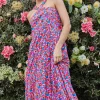 Bohemian Floral Crossed Neck Maxi Dress