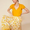Border Print Maxi Skirt