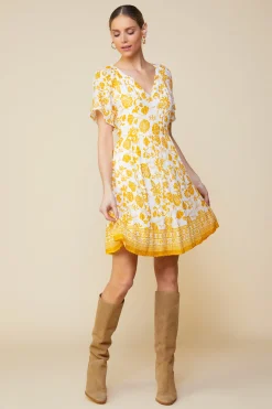 Border Print Mini Dress
