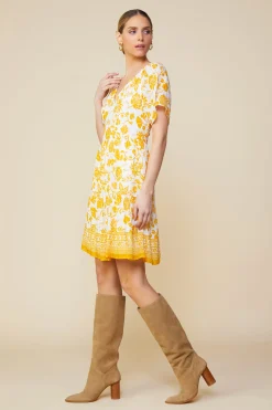 Border Print Mini Dress
