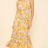 Button Detail Midi Dress
