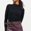 Button Detail Mock Neck Sweater