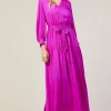 Button Detail Tiered Maxi Dress