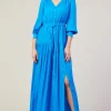 Button Detail Tiered Maxi Dress