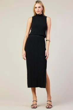 Cable Knit Midi Skirt