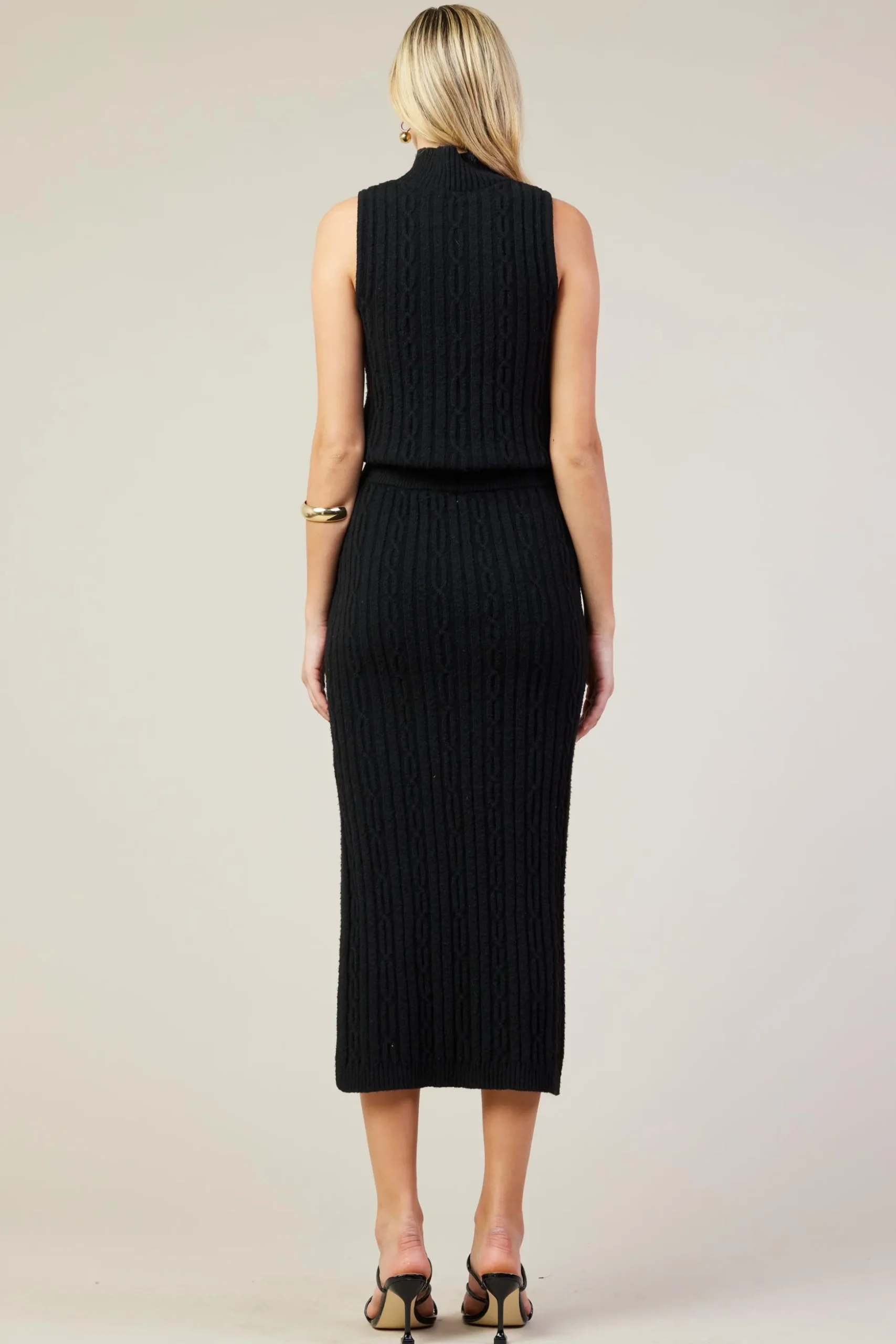 Cable Knit Midi Skirt
