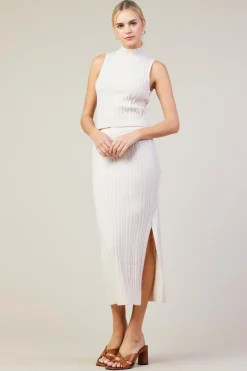 Cable Knit Midi Skirt