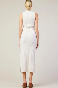 Cable Knit Midi Skirt