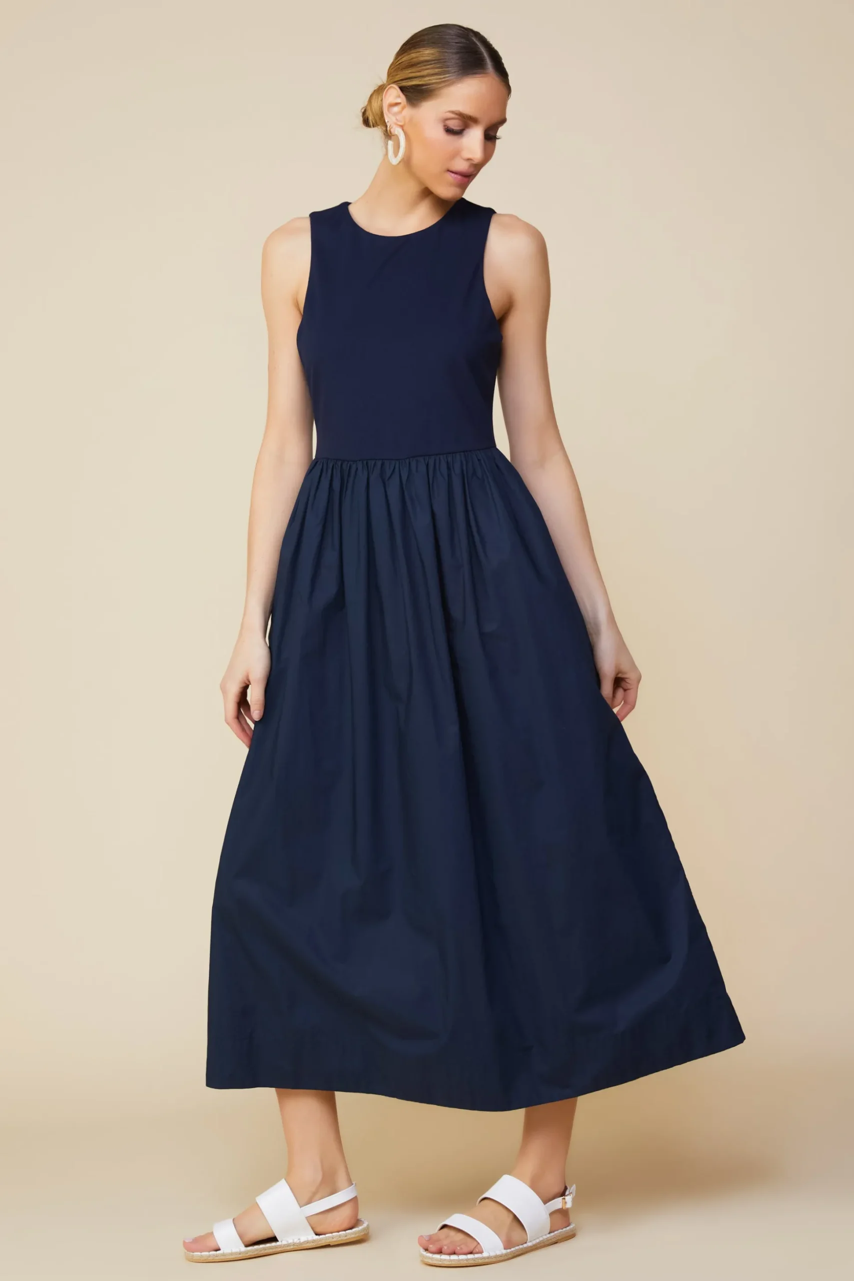 Celia Mixed Media Midi Dress
