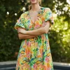 Celine Floral Print Midi Dress