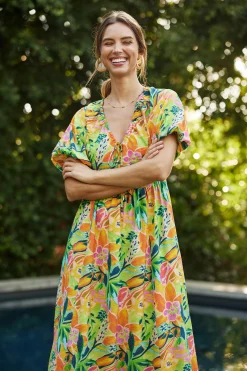 Celine Floral Print Midi Dress