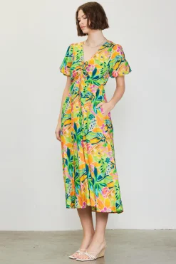 Celine Floral Print Midi Dress