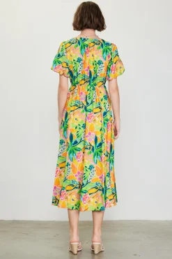 Celine Floral Print Midi Dress