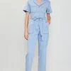 Chambray Washed Utility Jumpsuit