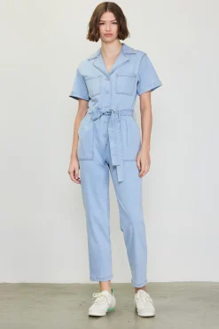 Chambray Washed Utility Jumpsuit
