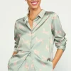 Cheetah Print Satin Button Down Blouse