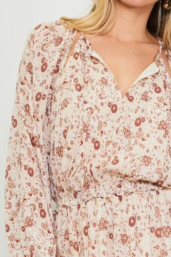 Chiffon Print Split Midi Dress