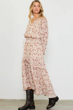 Chiffon Print Split Midi Dress