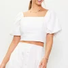 Cinch-Back Square Neck Top