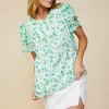 Clip Dot Floral Print Top