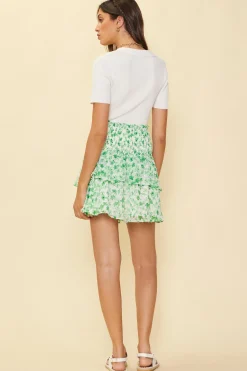 Clip Dot Smock Waist Skirt
