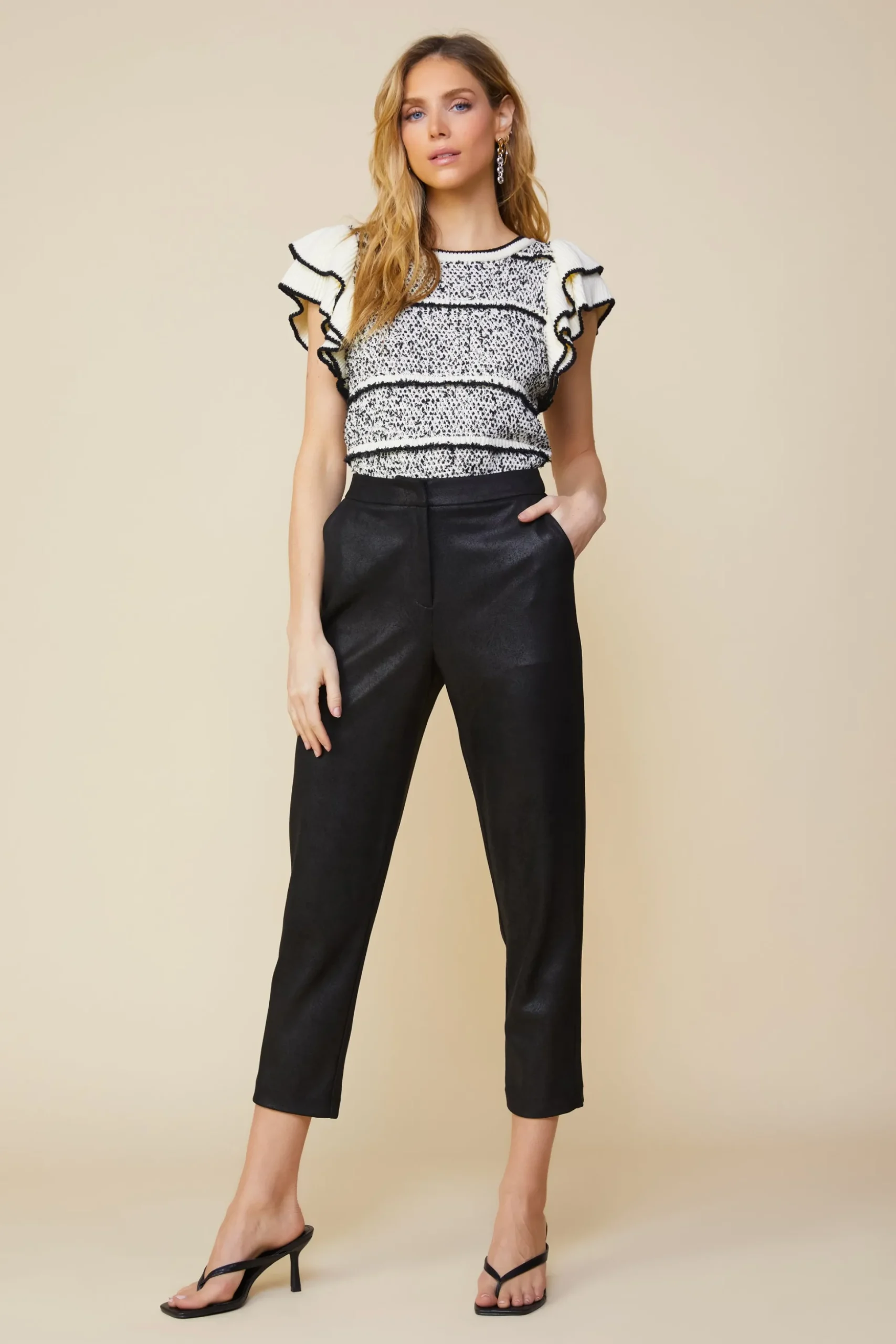 Coated Ponte Pants