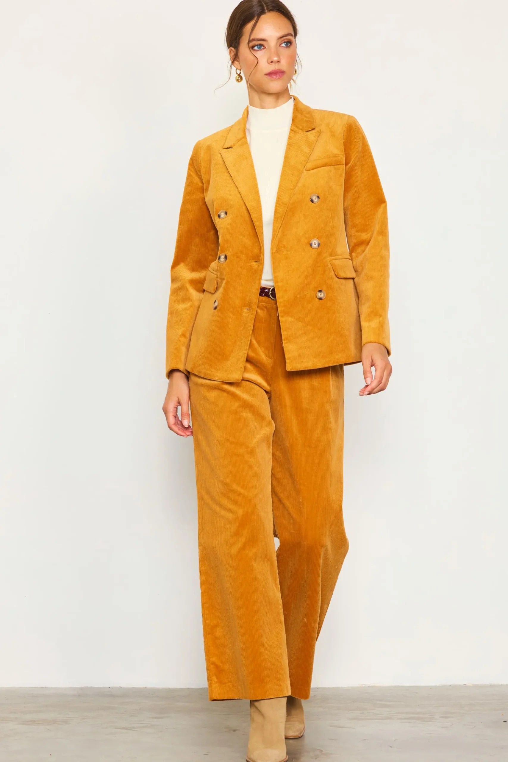 Corduroy Double Breasted Blazer