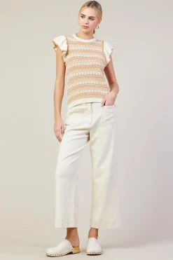 Cotton Twill Crop Pants