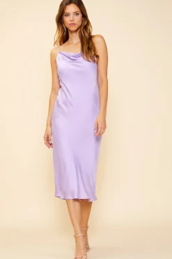 Cowl Neck Bias Dress