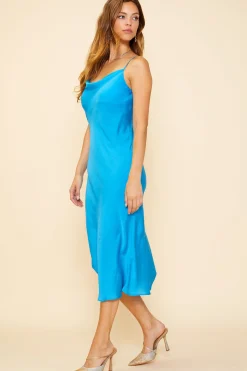 Cowl Neck Bias Dress