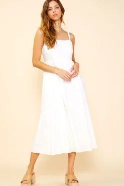 Criss Cross Back Tie Midi Dress