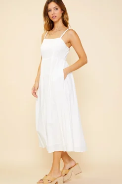 Criss Cross Back Tie Midi Dress