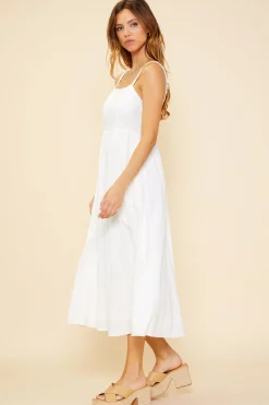Criss Cross Back Tie Midi Dress