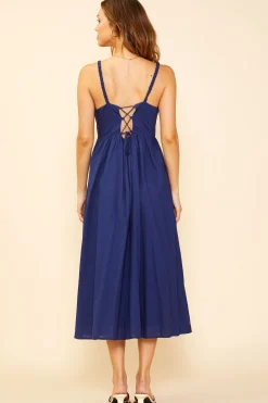 Criss Cross Back Tie Midi Dress