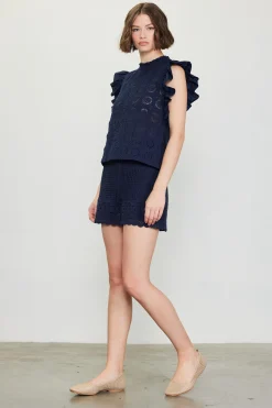 Crochet Flutter Sleeve Top